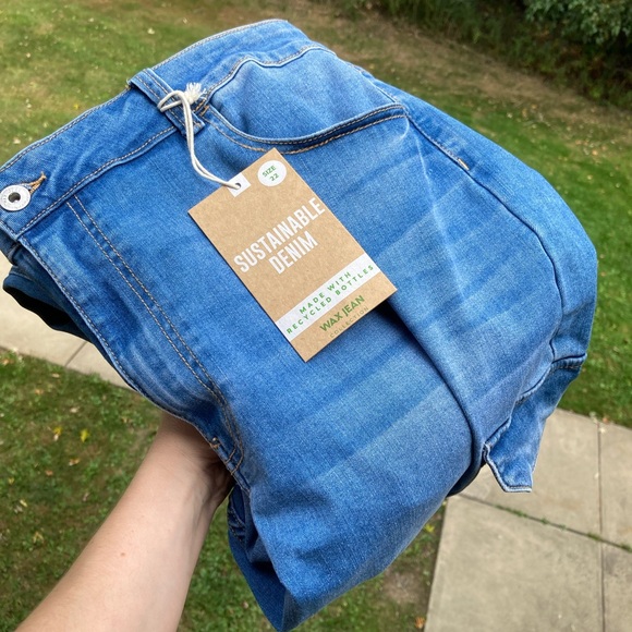 Wax Jeans Blue Denim Cargo Pocket Skinny Jeans Stretchy Cropped Jeans - Picture 6 of 16